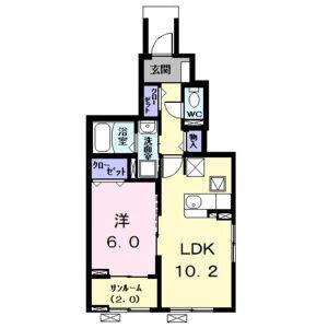 1LDK 間取り図