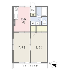 2DK 間取り図