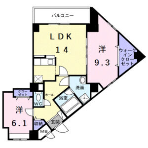 2LDK 間取り図