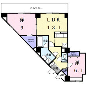 2LDK 間取り図