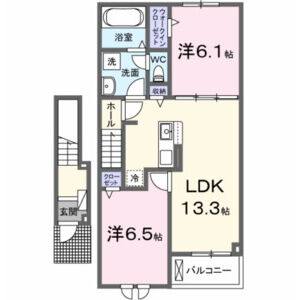 2LDK 間取り図