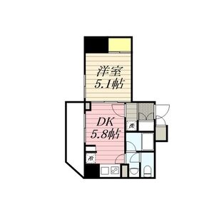 1DK 間取り図