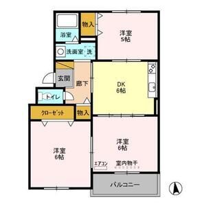 3DK 間取り図