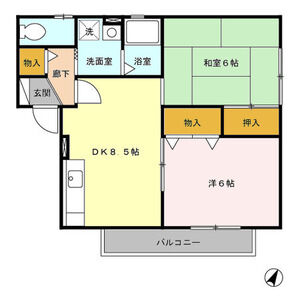 2DK 間取り図
