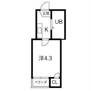 1K 間取り図
