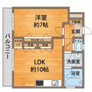 1LDK 間取り図