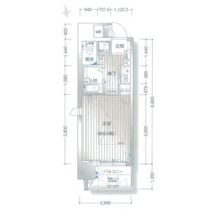1K 間取り図