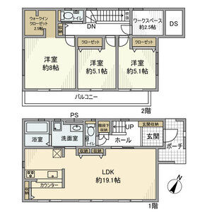 3LDK 間取り図