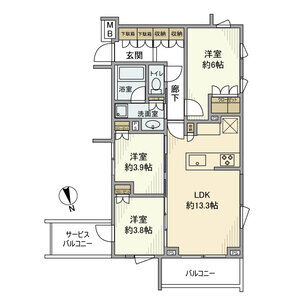 3LDK 間取り図
