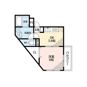 1DK 間取り図