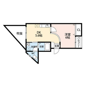 1DK 間取り図
