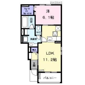 1LDK 間取り図