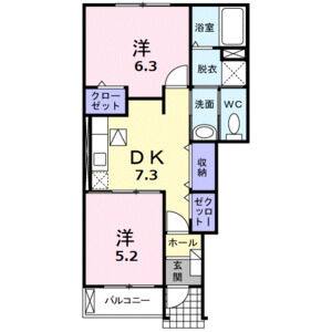 2DK 間取り図