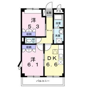 2DK 間取り図