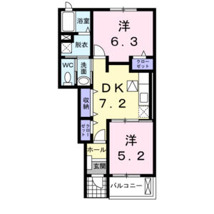 2DK 間取り図