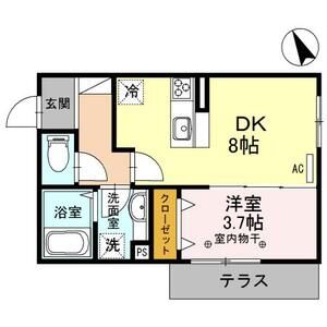 1DK 間取り図