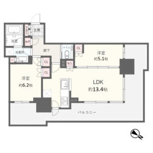 2LDK 間取り図