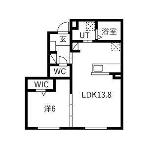 1LDK 間取り図