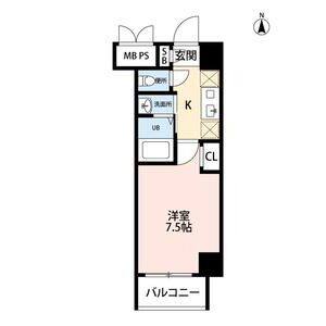 1K 間取り図