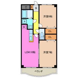 2LDK 間取り図