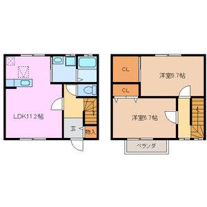 2LDK 間取り図