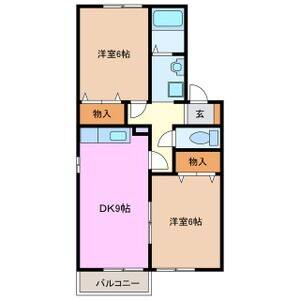 2DK 間取り図