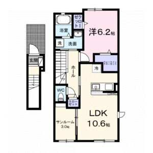 1LDK 間取り図