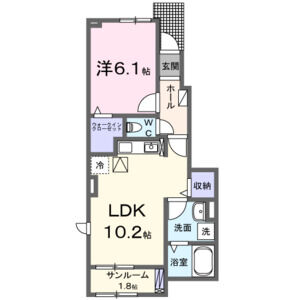 1LDK 間取り図