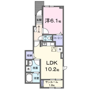1LDK 間取り図