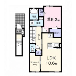 1LDK 間取り図