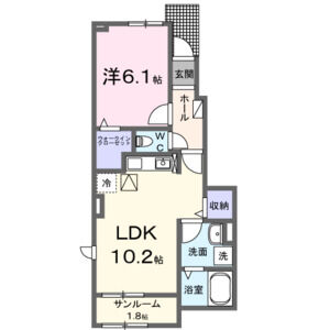 1LDK 間取り図