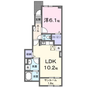 1LDK 間取り図
