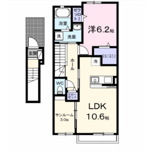 1LDK 間取り図