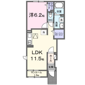 1LDK 間取り図