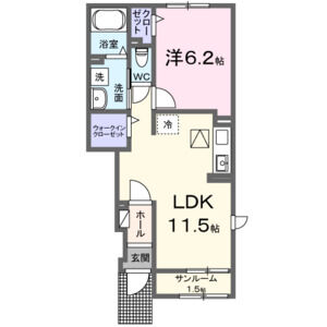 1LDK 間取り図