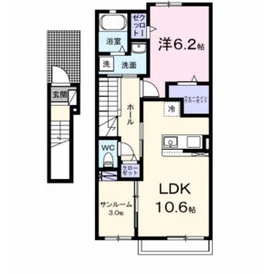 1LDK 間取り図
