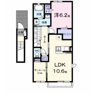 1LDK 間取り図