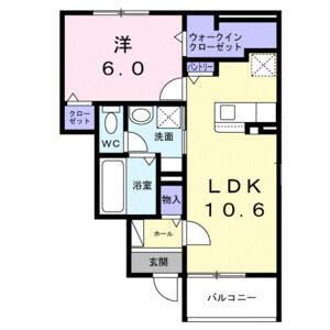 1LDK 間取り図