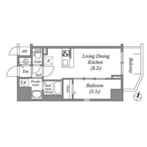 1LDK 間取り図