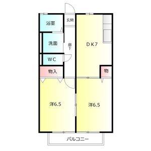 2DK 間取り図