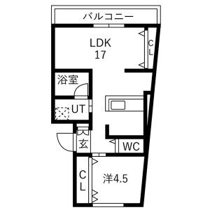1LDK 間取り図