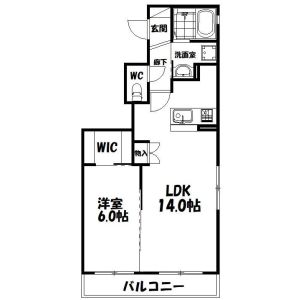 1LDK 間取り図