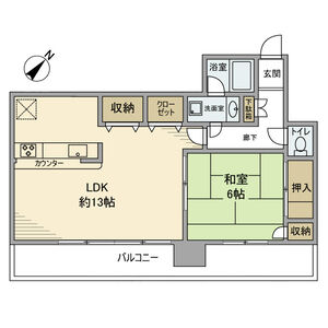 1LDK 間取り図