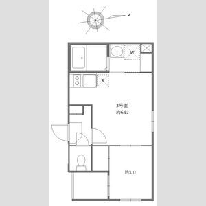 1DK 間取り図
