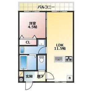 1LDK 間取り図