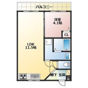 1LDK 間取り図