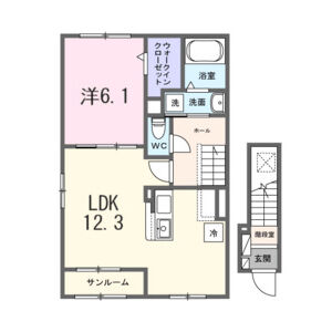 1LDK 間取り図
