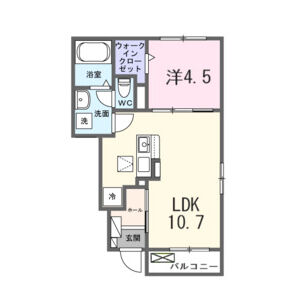 1LDK 間取り図
