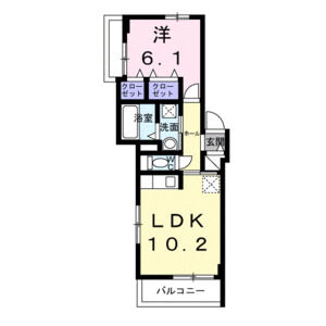1LDK 間取り図