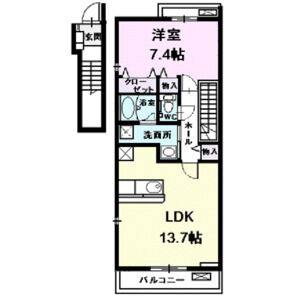 1LDK 間取り図